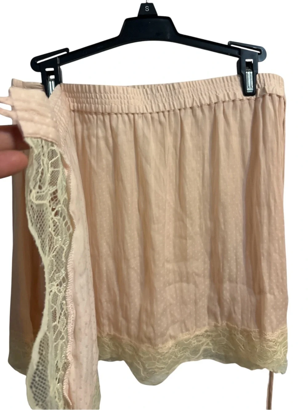 Free People Intimately Blush Peach Lace-Trim Wrap Chemise Slip Skirt Small